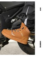 Botas De Motocicleta Para Mujer En Cuero Negro Resistente Al Agua Con Cordones Rápidos Botines De Motocross Para Hombres - details 13