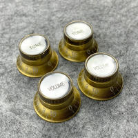 FLEOR 4pcs 2T2V Vintage LP Guitarra Electrónica Volúmenes Y Tonos Control Botones Con Tope De Aluminio Piezas De Guitarra - details 1