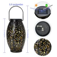 Lámparas Solares Colgantes Impermeables Con Mango Para Jardín Decorativas Para Patio Porche Camino Luz Solar Exterior Con Manija De Metal - details 0