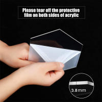 4 Pcs Hojas De Acrílico Transparentes Diferentes Redondas Cuadradas Corazón Pentágonas Panel Grueso 3.8 Mm Para DIY Display - details 5