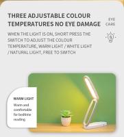 Lámpara De Escritorio LED Protección Ocular Luz Nocturna Cargable Plegable Toque Super Brillante Regulación Sin Pasos Fuentes De Alimentación USB - details 7