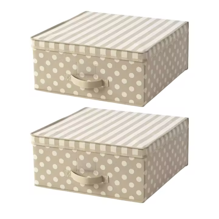 Cosatto 2 Cajas de almacenamiento de tela con tapa, 45 x 45 x 20 cm. 2 cajas para guardar ropa en el armario. - 1