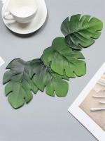 Tazas De Tapete Protector De Mesa Monstera Hoja Tropica Verde Ecológico Anti-Derrame Lavable Para Fiesta De Navidad Y Boda Decoración De Hogar - details 2
