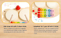 Juego De Música Para Bebés Y Niños Tabla De Música Multifuncional De Madera Set De Batería Educativo Juguete Musical Para Niños Regalo Para Bebé - details 5