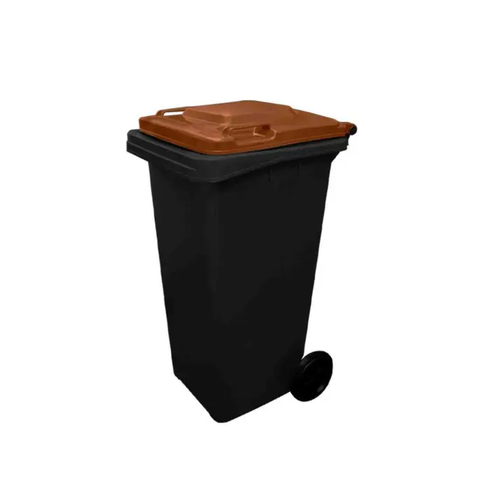 JARDIN202 - Contenedor de basura reciclables 240L 2 ruedas | Ecodiseño Negro - 1