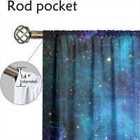 Cortinas Modernas De Galaxia Cósmica 3D Para Sala De Estar Dormitorio Estudio Decoración Cocina 2 Paneles Con Impresión De Estrellas - details 5