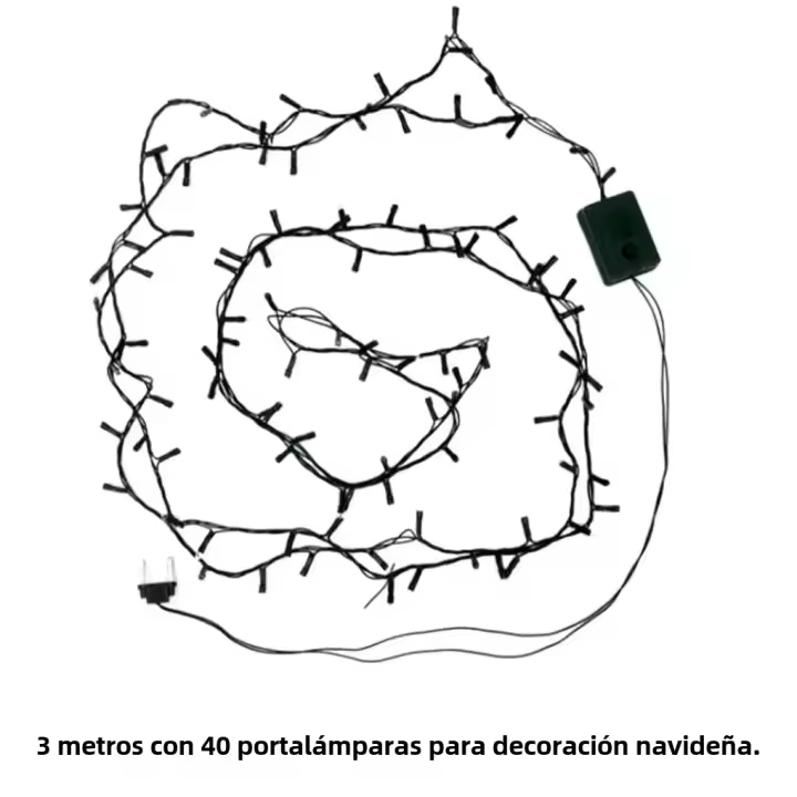 Luz De Hilo De Cobre Con 40 LEDs Para Navidad Boda EU Enchufe Luces De Navidad Luz De Fairy String Para Decoración De Fiesta - 1
