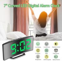 Reloj de noche con diseño Curvo Moderno para personas que duermen mucho, 2 brilos, 12/24 h, Repetición - details 0
