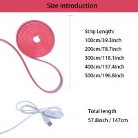 Tira De Luz LED Rosa Flexible 100-500cm 5V Fuente De Alimentación De Bajo Voltaje USB Control De Iluminación Con 501 Botones Decoración Para Hogar Hoteles Restaurantes - details 0