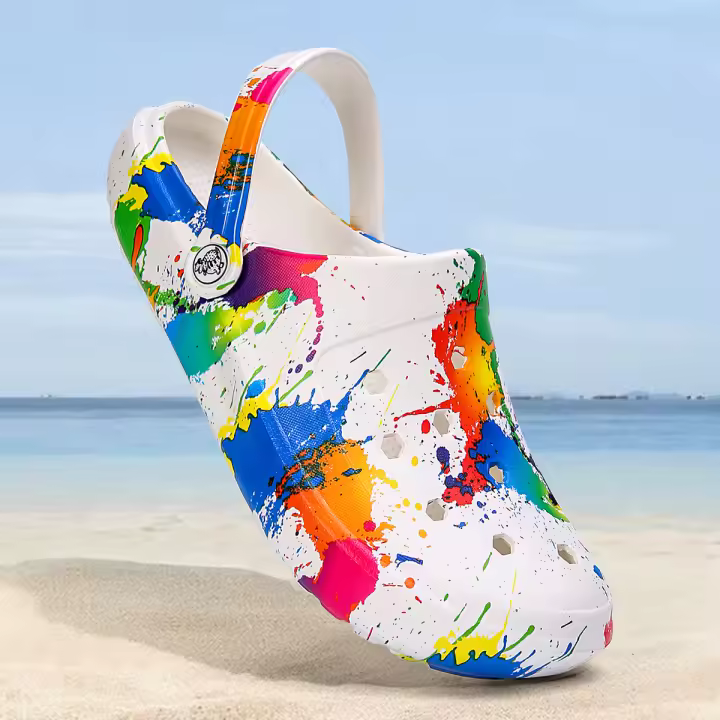 Clogs De Jardín Ligeros Y Transversales Para Mujer Con Patrón Tie-dye Cómodos Y Antideslizantes Sandalias De Playa - 1