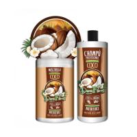 Dona Flora - Champú y Mascarilla de pelo1000ml Nutritivo de Coco & Argán - Hidratación Intensa - Suavidad y Brillo Natural - Fortalece y Mejora Elasticidad del Cabello - details 1