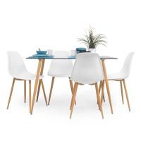 STARLEY-Juego de sillas de comedor,sillas de polipropileno de estilo Nórdico,Sillas para cocina, comedor, sala de estar, dormitorio, Sillas auxiliares de oficina,47x52x82cm,Blanco - details 6