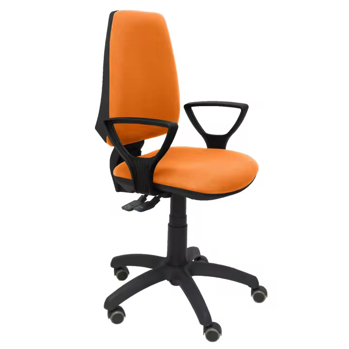 Silla de Oficina Ergonómica Piqueras Y Crespo Elche S BALI Naranja con Brazos Fijos y Ruedas de Parqué - 1