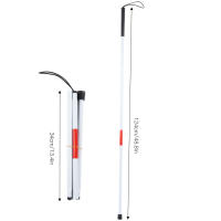 Bastón Para Ciegos Plegable Reflectante Blanco Y Rojo Con Mango De Térmido Material De Aluminio Para Personas Visually Impaired - details 0