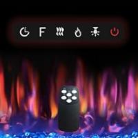 Chimenea eléctrica 36 pulgadas, Chimenea eléctrica con calefacción (92 cm), chimenea de pared Homesuit 750/1500 W independiente, chimenea decorativa 3D 12 colores con cristal y madera, mando a distancia, pantalla táctil 8H, termostat - details 5