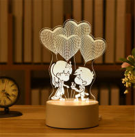 Lámpara Nocturna 3D LED Acrylic USB Para Decoración De Navidad Y Bodas Luz De Noche Para Dormitorio Y Hogar Forma Circular Sin Baterías Incluidas - details 5