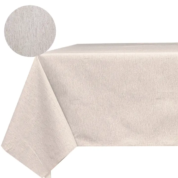 Mantel de tela rectangular, Antimanchas, Impermeable, Lavable, Liso, Mesa de hogar, Para el comedor, Cocina, Moderno, liso, Beige - 1