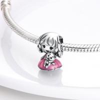 Encantos De Pareja De Niño Y Niña Platinados Con Circonia Para Pulsera O Collar Joyería Para Mujer Pendiente Clásico De Moda Vintage Romántico - details 11