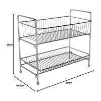 HOGUITA-Estantería Organizadora de Metal de 2 Niveles,Estante Multifuncional para Almacenamiento en Cocina, Baño, Oficina o Despensa | Organizador Compacto y Resistente para Ahorrar Espacio y Mantener Todo en Orden - details 1
