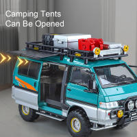 Modelo De Coche Mitsubishi Delica 1:24 RV De Camping Con Luz Y Música Vehículo Off-Road a Escala Puertas Abiertas Regalo De Navidad Para Niños Mayores De 14 Años Metal - details 12