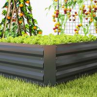 Outsunny Jardinera Exterior Grande de Acero Galvanizado Jardinera de Exterior con Celosía para Plantas Trepadoras y Fondo Abierto para Patio Terraza Balcón 80x115x125 cm Gris Oscuro - details 3