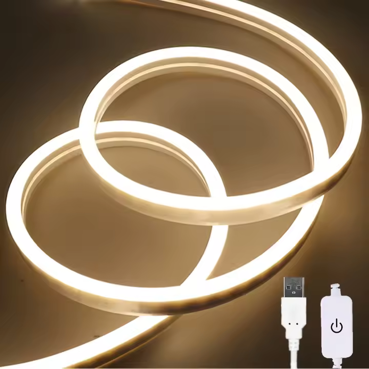 Tira De Luces LED Neón 5V Con Interruptor Táctil Para Decoración De Navidad Cocina Estante Armario Habitación Gamer Luz Smd Impermeable 3500K - 1