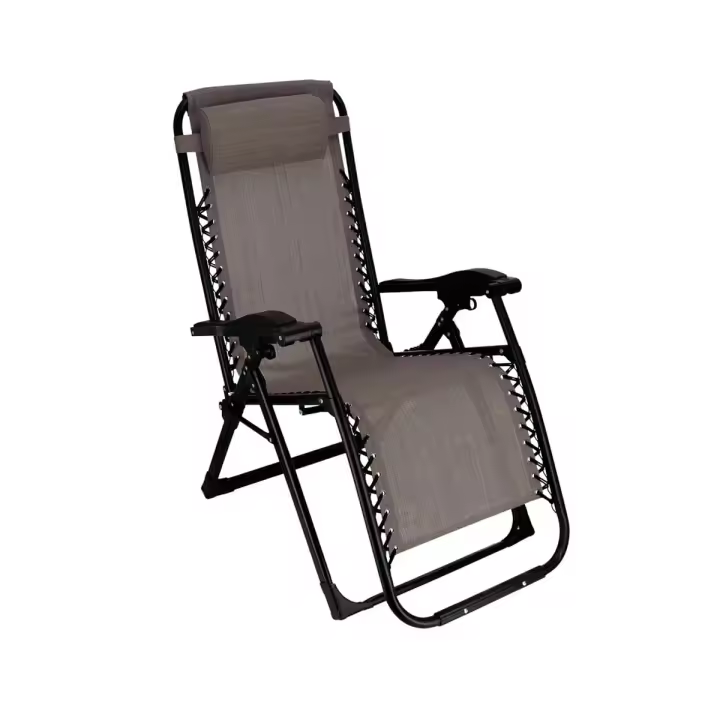 Tumbona Reclinable Azul para Exterior Resistente y Cómoda con Cojín y Reposapiés - 1