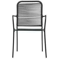 vidaXL Set de comedor de jardín 5 pzas cuerda de algodón y acero negro - details 3
