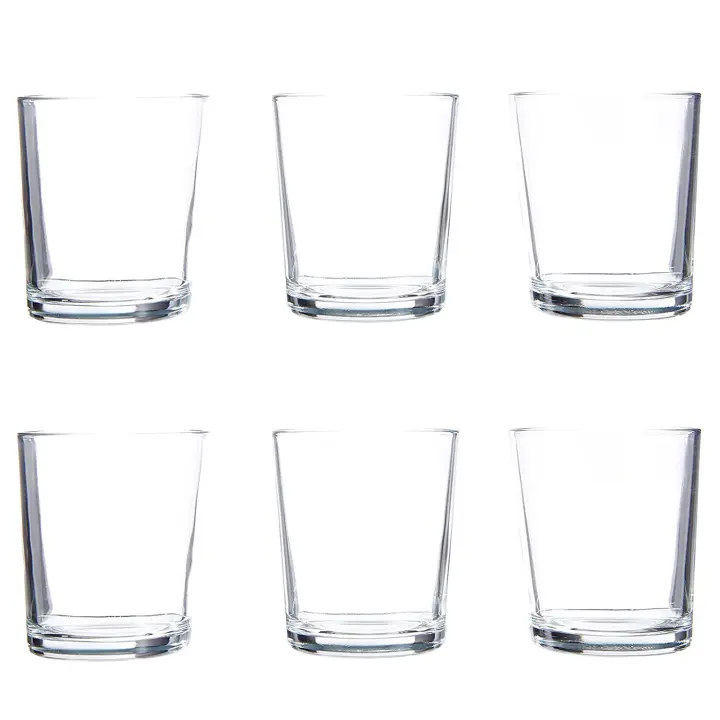 Tradineur - Set de 4 vasos de cristal 295 ml, modelo París, juego de vasos clásicos para agua, bebidas, 8 x 9 cm, resistentes, ligeros, aptos para lavavajillas - 1