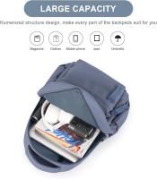 Mochila para computadora portátil, mochila para computadora portátil impermeable con bolso escolar de 15 pulgadas con carga USB - details 1