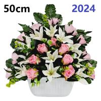 Flores para santos,flores duraderas para cementerio,flores artificiales para cementerio,flores para todos los santos,centro de flores para cementerio,Flores Artificiales de Tela,ANCHO 50CM ,ALTO 40CM,PERSONALIZAR COLOR Y MEDIDA,CONTACTO CON NOSOTROS FESPU - details 0