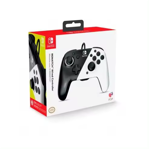 Rematch Wired Controller Blanco y Negro licenciado para Nintendo Switch Imperdible - 1
