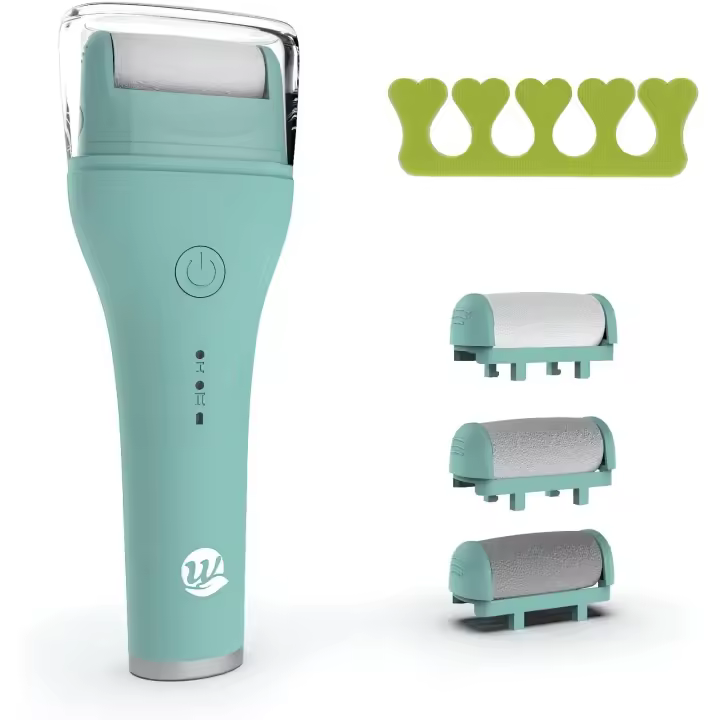 Lima Eléctrica de Pies WottoCare Pedi-Roller – Recargable e Inalámbrica con 3 Rodillos Intercambiables - 1