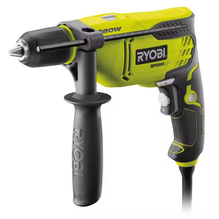 Ryobi Taladro Percutor RPD680-K 680W - Ideal para Madera, Metal - Velocidad Variable - Incluye Maleta - 1