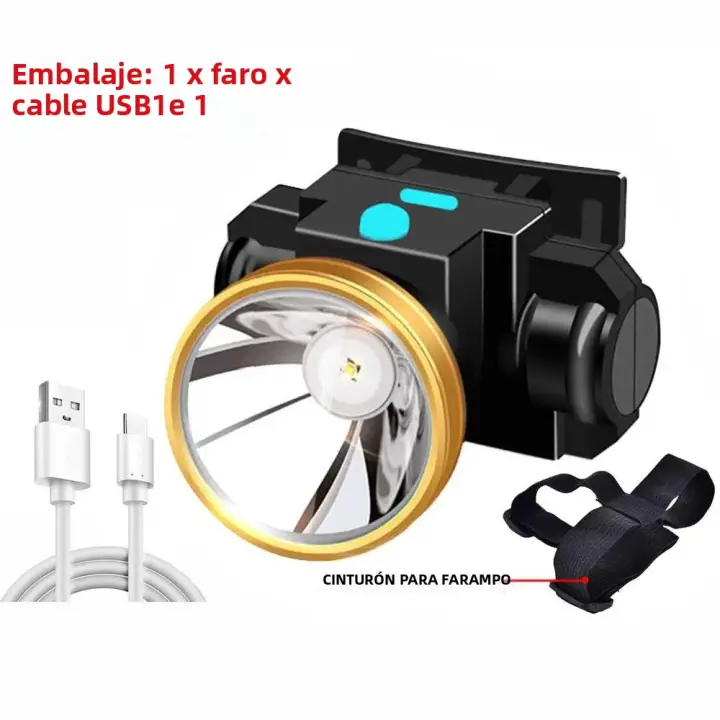 Linterna Frontal LED De Navegación Acuática Con Cinco Cabezas Fuertes Resistente Al Agua Recargable Por USB Ultra Brillante Para Pesca Y Exteriores - 1