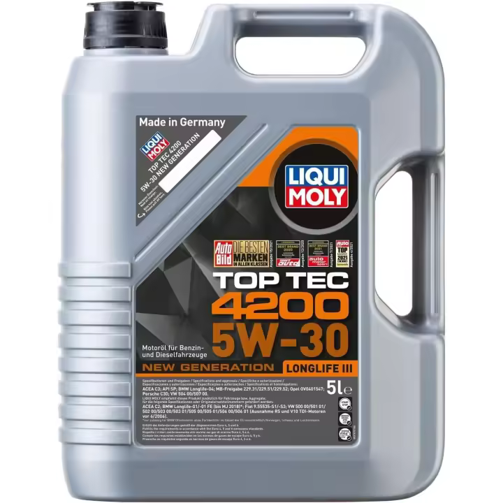 Liqui Moly 4200 Aceite motor  5W30 5 Litros - Reducción de Emisiones - Funcionamiento Suave del Motor coche furgonetas - 1