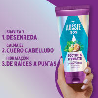 Aussie SOS Soothe & Hydrate Acondicionador Para Pelo Y Cuero Cabelludo Muy Secos. Hidrata Intensamente Y Desenreda El Cabello. Deja El Pelo Suave, Liso Y Brillante De Raíz A Puntas. Vegano 6 unidades de 200ml - details 0