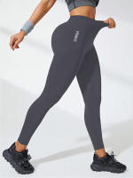 Leggings De Yoga Sin Costuras Para Mujer High-Waisted Levantamiento De Glúteos Para Correr Y Gimnasio Activewear Tights Slim De Longitud De Pies - details 12