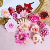 Flores Artificiales De Seda Rosa Mezcladas Para Decoración De Hogar Bodas DIY Accesorios De Flores Falsas Para Regalos - details 3