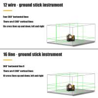 Nivel láser de 12 líneas, juego de medidor de nivel de luz verde Horizontal, herramientas de vigilancia al aire libre, 3D, 360 grados, Vertical, batería de litio de 12V - details 4