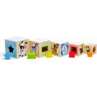 Bloques Apilables y Encajables Animales en madera  5 piezas Woody - details 4