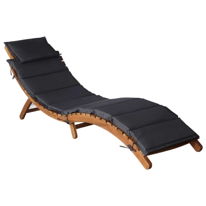 vidaXL Tumbonas con cojines 2 uds madera maciza acacia Gris oscuro, Crema, Beige Sillas de Exterior Ideal para jardín, playa, piscina, terraza Tumbona Piscina Tumbonas Playa Tumbonas Jardín Exterior - 1