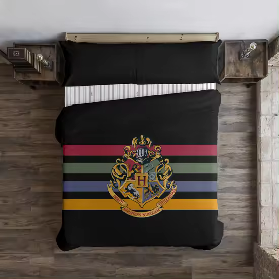 BL BELUM  Funda nórdica Harry Potter, Funda nórdica con botones 100% algodón modelo Hogwarts Black - Funda Nórdica Extrasuave - Funda Nórdica 100% Made in Spain - 1