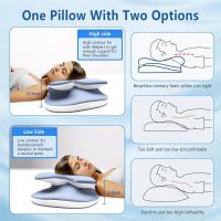 Almohada De Espuma De Memoria Ergonómica Para Alivio Del Dolor De Cuello Con Funda De Seda Hielo Ajustable Para Dormir En Lado Y Espalda - details 3