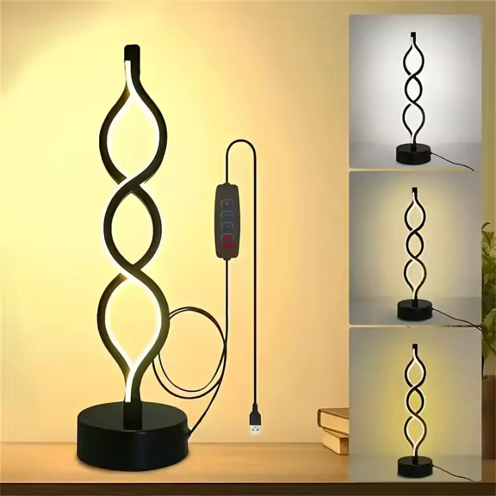 Lámpara De Mesa LED Ajustable Y Cambio De Color Para Dormitorio Sala De Estar Baño Tema Fantasía Decoración De Hogar Con Cable USB - 1