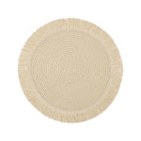 Mantel Redondo Vintage Con Borde De Juta Resistente Al Calor Antideslizante Decoración Rustica Para La Mesa De La Casa Tapete Para Taza De Té - details 8