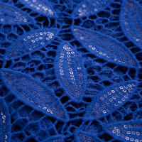 Tela De Encaje Africano Guipure Con Lentejuelas Soluble En Agua Para Mujer Vestidos De Boda Y Fiesta TY3607 100% Poliéster 120CM - details 6