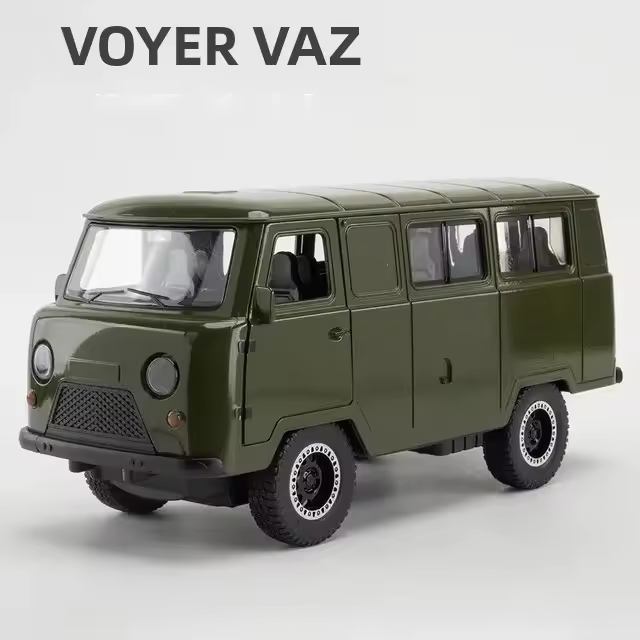 Nueva Coleccionable De Automóvil a Escala 1:18 UAZ TRAVELER 452 VÁN Rusa En Aleación Con Sonido Y Luz Vehículo De Juguete Metálico Para Niños - 1