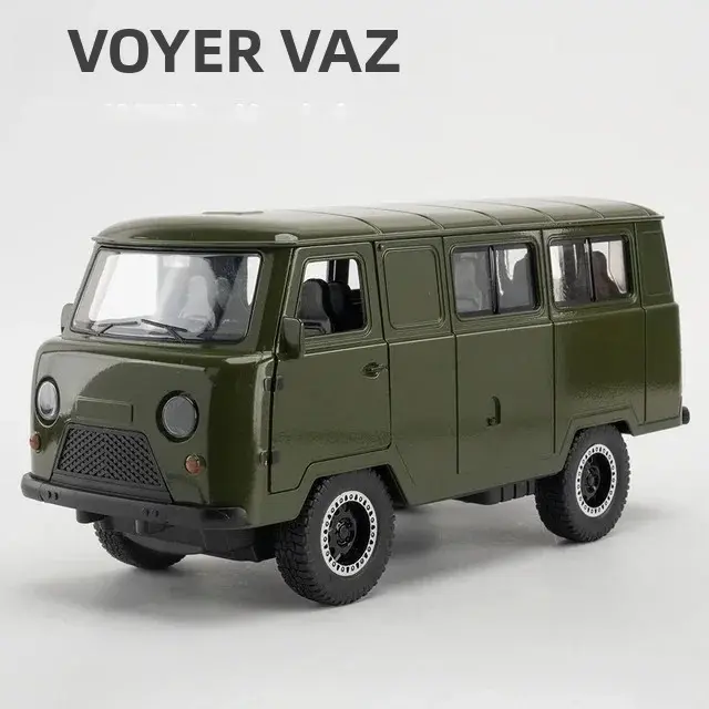 Nueva Coleccionable De Automóvil a Escala 1:18 UAZ TRAVELER 452 VÁN Rusa En Aleación Con Sonido Y Luz Vehículo De Juguete Metálico Para Niños - 1