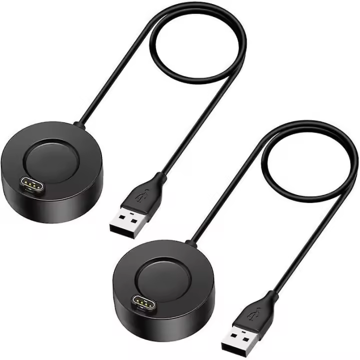 Cargador compatible con Garmin Vivoactive 3, 4, 4s, Fenix 5, Fenix 6, 6s, 6x y Venu Sq Music, paquete de 2 cables de carga USB de 1 m, estación de soporte y sincronización de fecha. - 1
